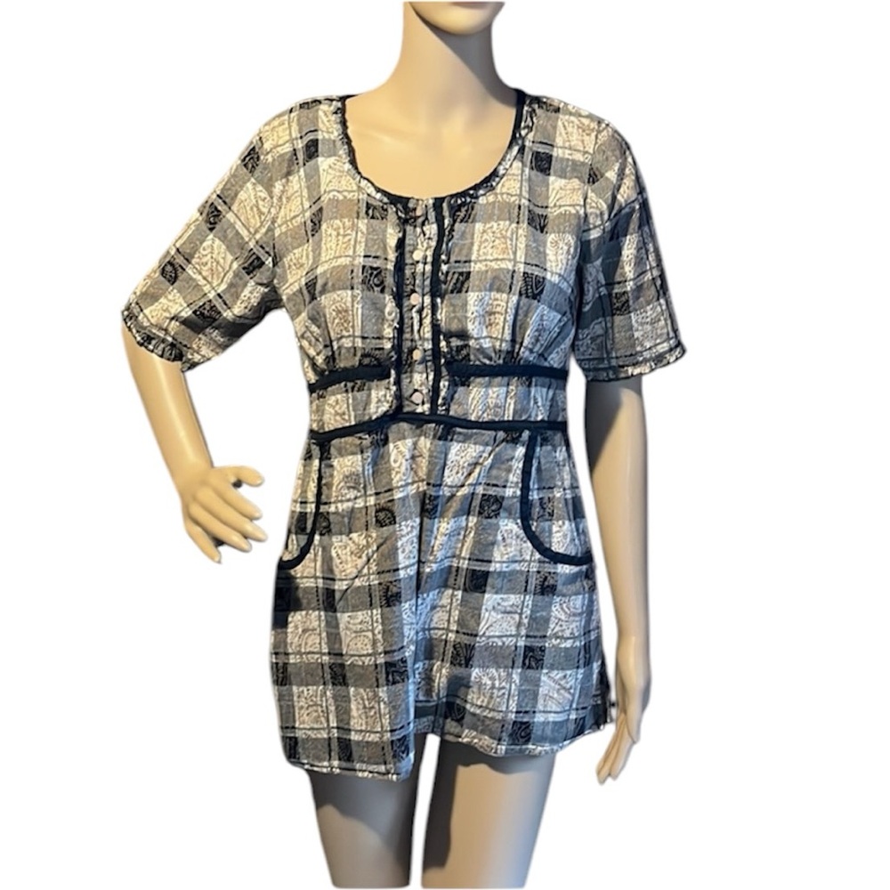 💰BOGO FREE Healing Hands Boho Cotton Scrub Top
